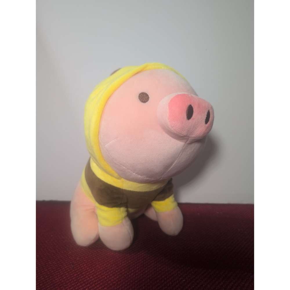 MINISO Sitting Piglet GiGi Pig In BEE Hoodie 10" Plushie Snuggle Adorable